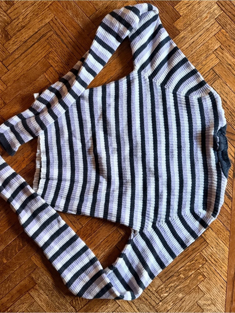 Brady Melville Striped V-Neck Crop Top